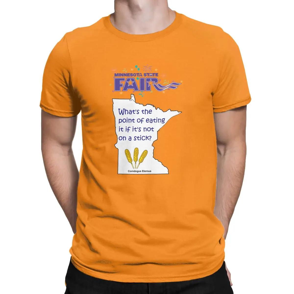 Миннесота State Fair Gift, Мужская футболка, Винтажная футболка, короткий рукав, круглый вырез, футболки, хлопок, размера плюс, одежда - Цвет: Оранжевый