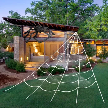 

Spider Web Triangulation Halloween Outdoor Decoration Props Simulation Of Large Goo Toys Theme Party Atmosphere Set Up Props