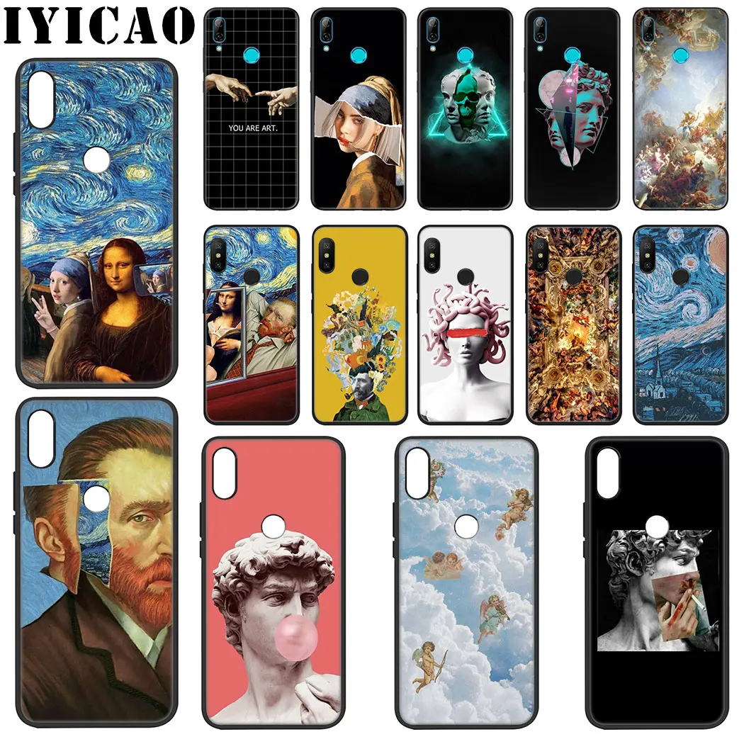 

IYICAO Vintage David Art Soft Silicone Case for Xiaomi Redmi Note 4X 5 6 7 8 Pro 5A Prime Case