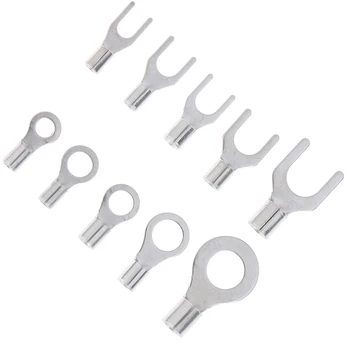 

320Pcs/Box 10 In 1 Terminals Non-Insulated Ring Fork U-type Brass Terminals Kit 320Pcs Hot