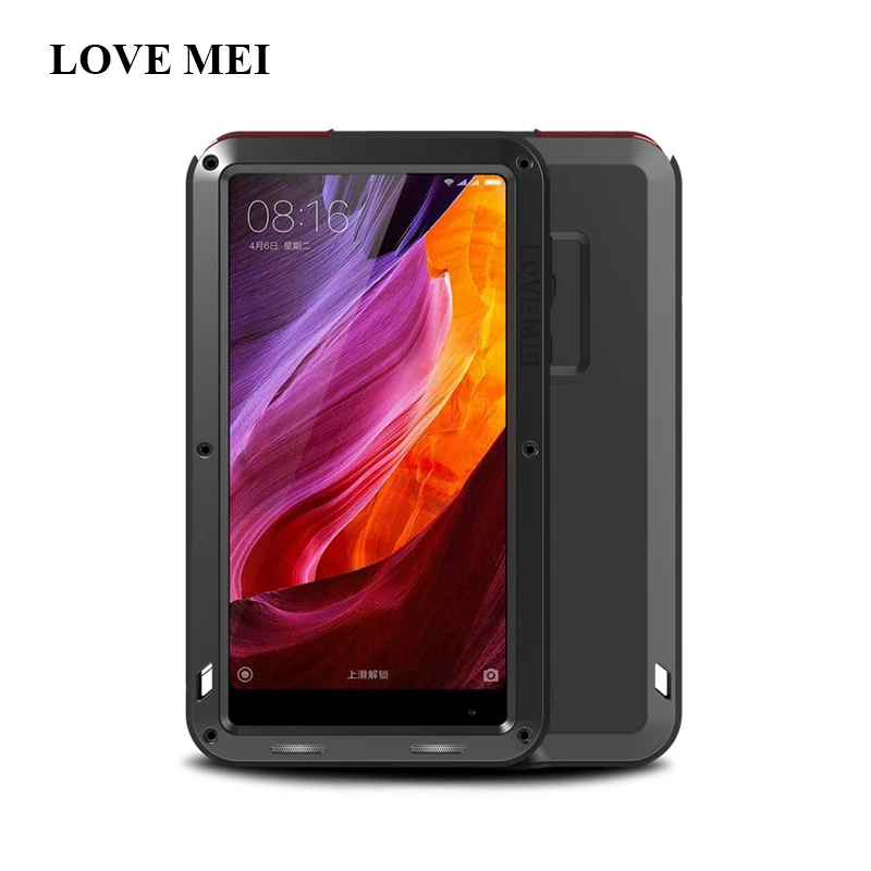 Чехол Love Mei Armor, водонепроницаемый чехол, для Xiaomi mi Mix 2, Fundas, корпус, металлическая подставка, противоударный чехол для Xiaomi mi x 1