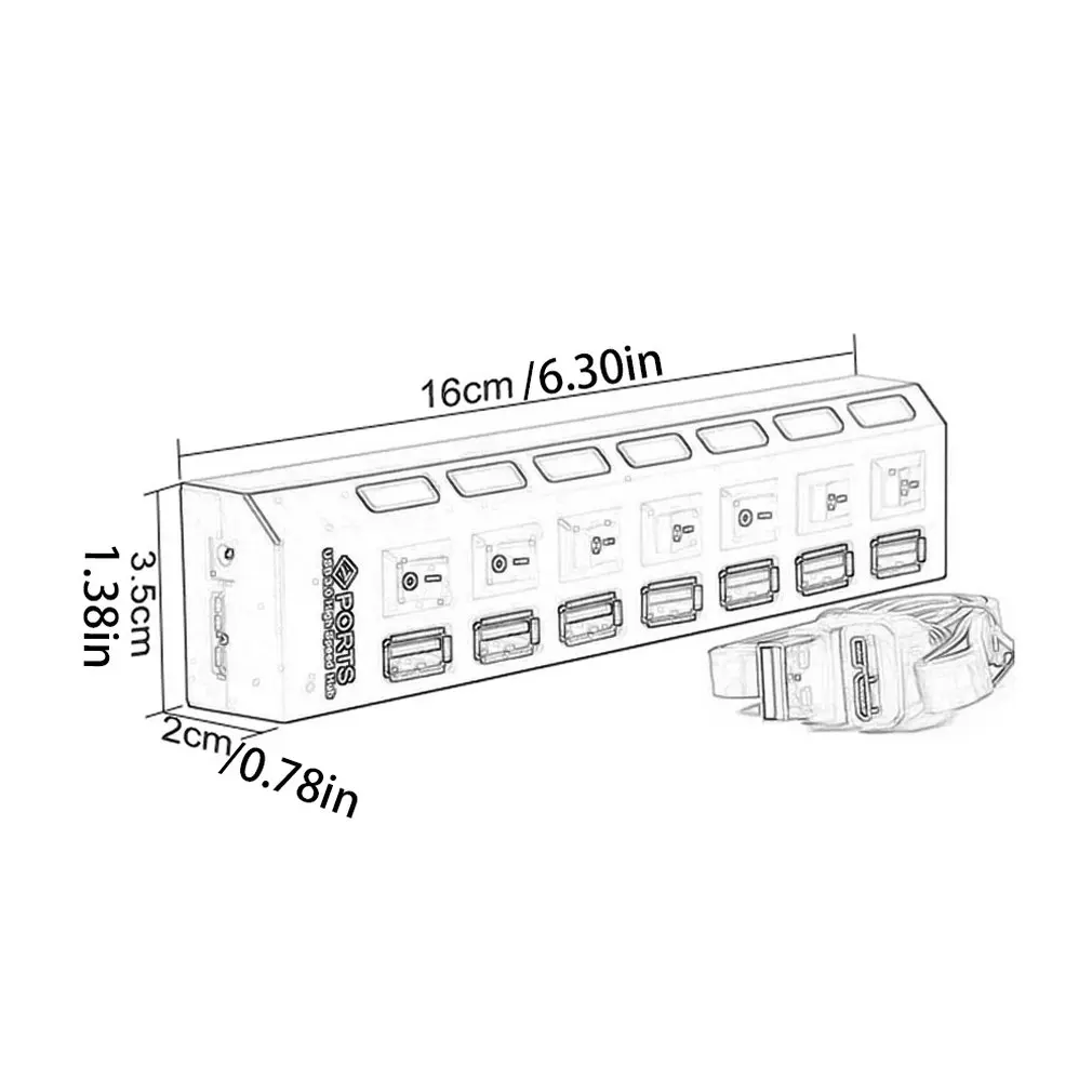 Usb-концентратор Micro USB 3,0 концентратор разветвитель с адаптером питания USB 4/7 порт Hab высокоскоростной 5 Гбит/с USB разветвитель 3,0 концентратор для ПК Аксессуары