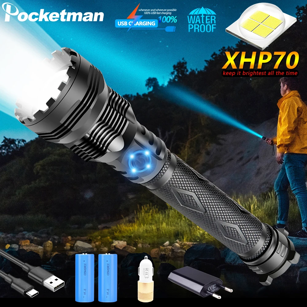 Светодиодный фонарик XHP70 с зарядкой от USB светодиодный XHP50 масштабируемый