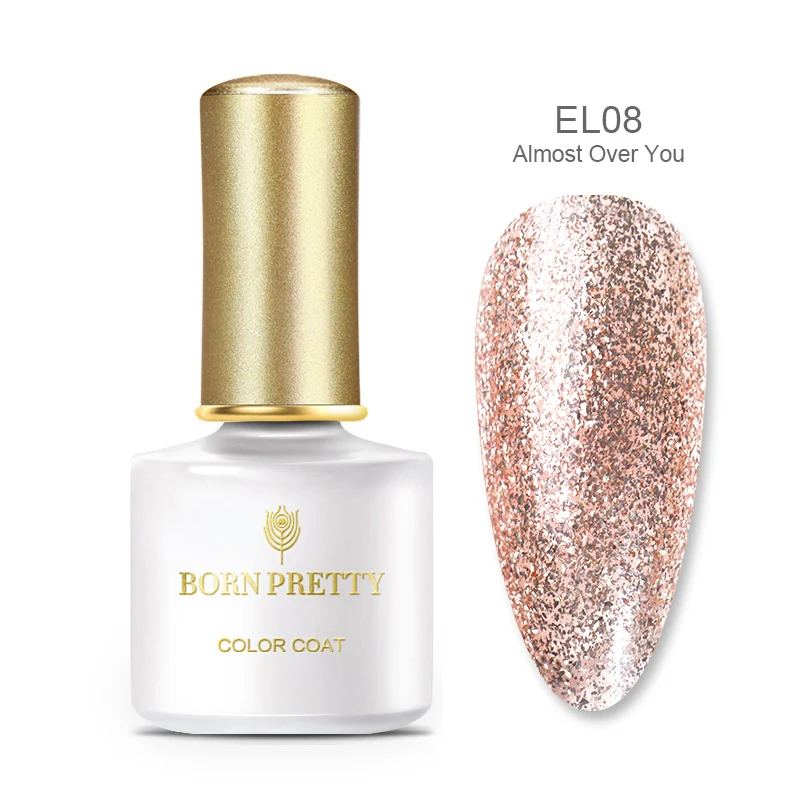BORN PRETTY Nude розовое золото замочить от Ультрафиолетовый гель с блестками УФ-гель для дизайна ногтей лак красочные блестки маникюр - Цвет: BP-EL08