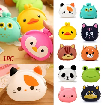 

Portable Cute Coin Purse for Girls Silicone Cartoon Animal Money Bag Candy Color Mini Wallet Girls Birthday Gifts