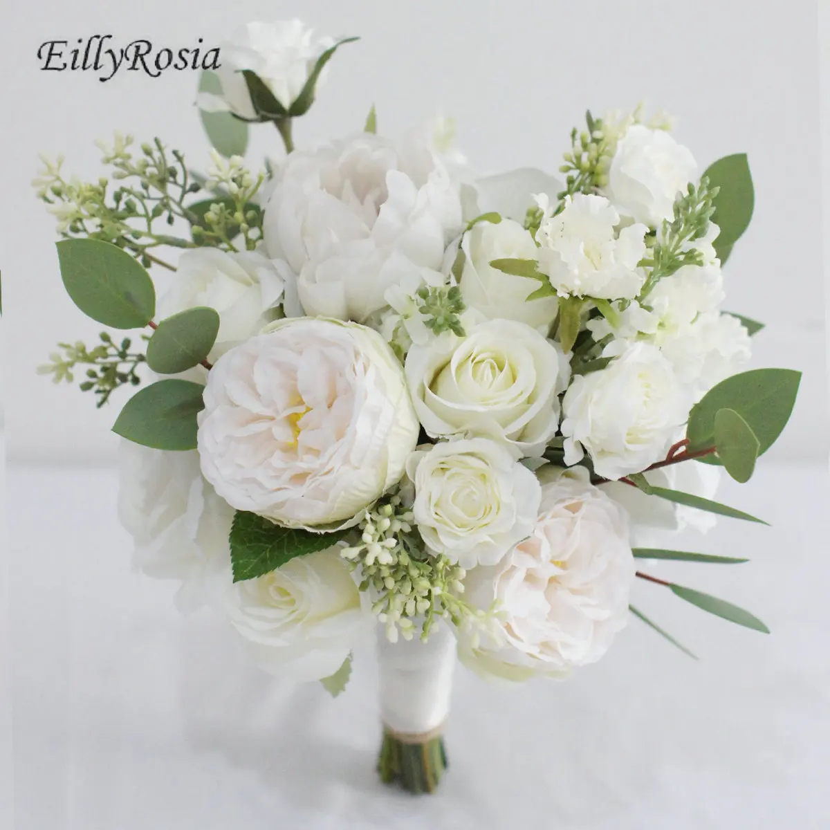 Romântico ao ar livre buquê de casamento para noiva branco peônia rosas  natural dama de honra segurando flores bouquet de noiva de mariage|Buquês de  casamento| - AliExpress