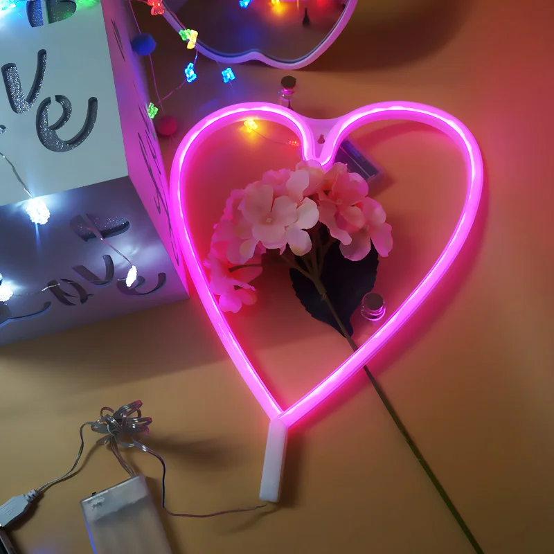 Светодиодный ночсветильник с зарядкой от USB декоративная лампа надписью Love