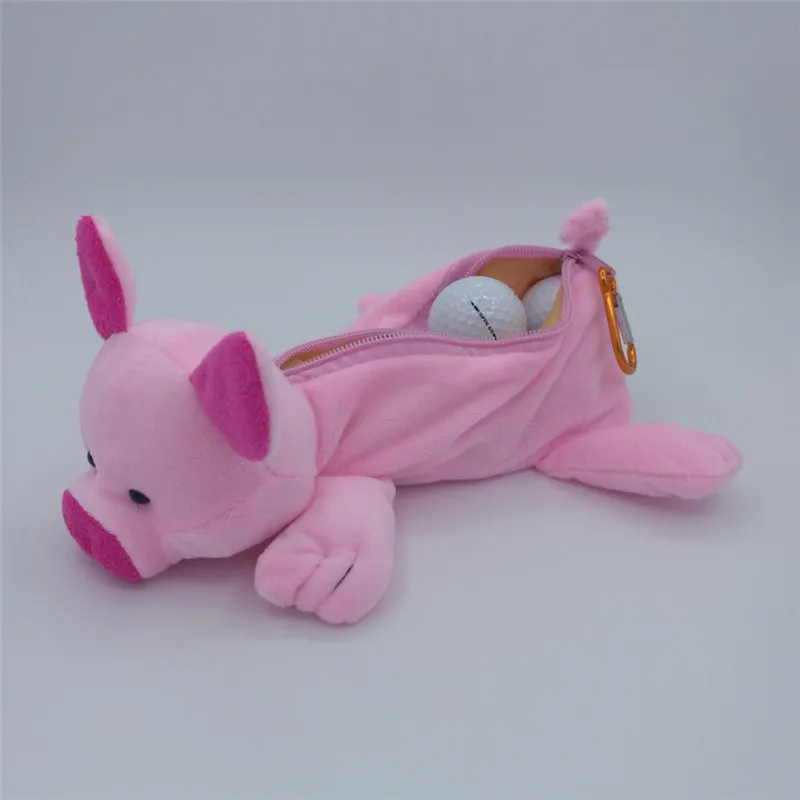 pig Многофункциональные маленькие сумки для гольфа, футболки для гольфа, маркеры для ключей, забавные мультяшные животные, на молнии, сумки для гольфа, можно упаковать 5-7 шаров - Цвет: pig