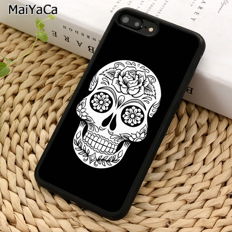 MaiYaCa мексиканский Сахар Череп Мягкий чехол для телефона iPhone X XR XS 11 12 Pro MAX 5 6 6S 7 8 Plus