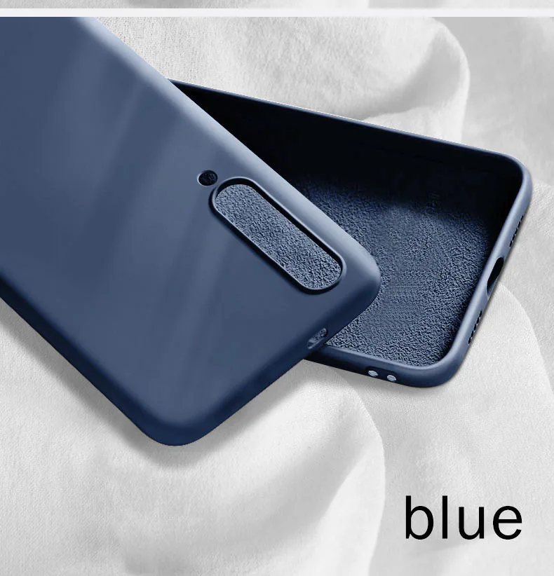 Темно-синий Жидкий силиконовый чехол на для телефона самсунг samsung Galaxy A50 A70 S8 S9 S10 Plus A40 A10 защитный чехол s для samsung Note 9 8 10 Plus защитная чехол смартфон - Цвет: Темно-синий