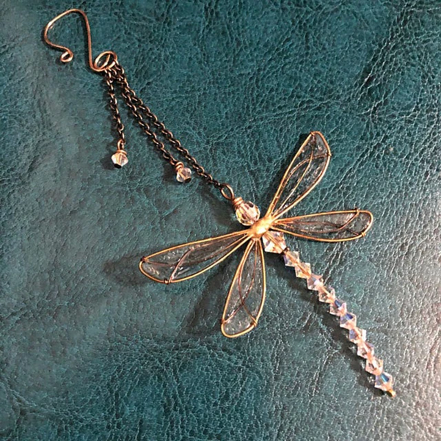 Dragonfly Kristály Ablak Függő Dekoráció Napsütő Fém Szárny Átlátszó Szélcsalád A Teraszos Kerti Gyepen Esküvői Fal - Image 3