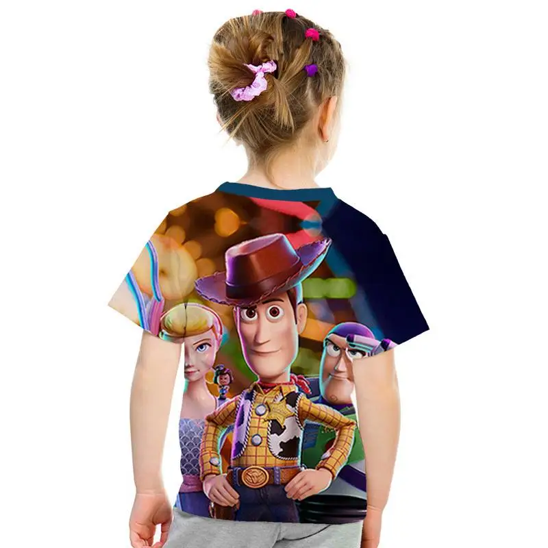 Популярный аниме История игрушек 3D estampado Nio moda nios desgaste amaderado Cool abrigo camiseta Buzz Lightyear nios ropacortamanga