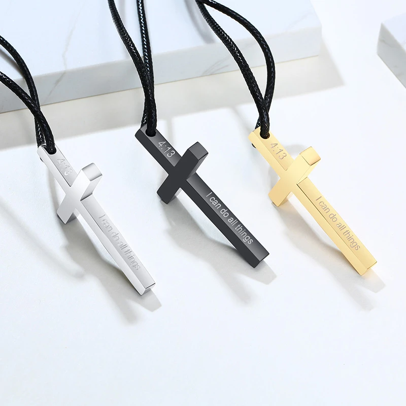 Цепочка с подвеской-крестом из нержавеющей стали | Украшения и аксессуары