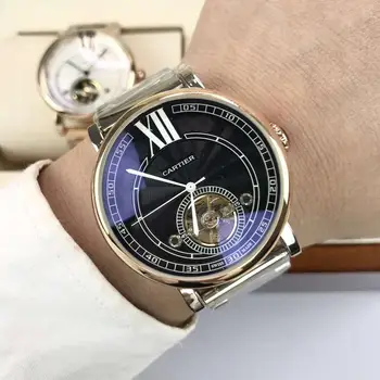 

Cartier- boutique men's watch, large flywheel 3-pin design, noble atmosphere, gentleman style, excellent quality, hot selling