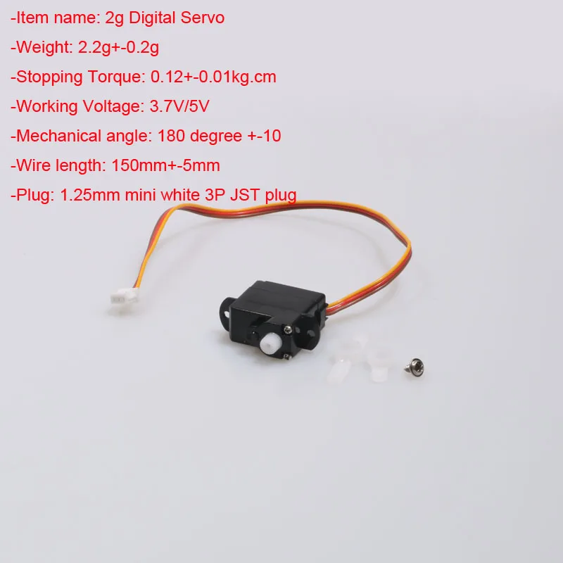 Digital Servo Mini Steering Gear, JST Plug