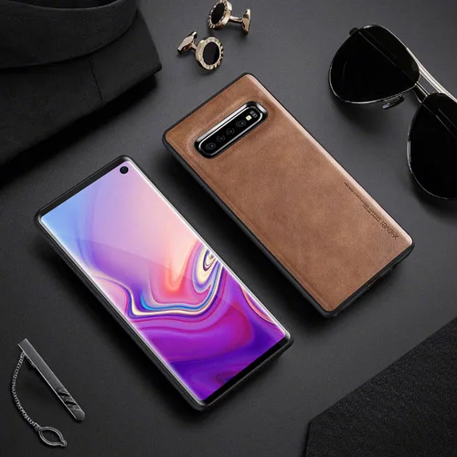 Для samsung Galaxy S10 Plus/S10e чехол X-Level Ретро кожа мягкий силиконовый край задняя крышка для Galaxy S9 plus note 10+ чехол Capa - Цвет: brown phone case