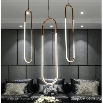 

Nordic Golden Ring Chandelier Lights Acrylic Study Dining Lustre Led Modern Hang Lamp Lustre Suspension Loft Decor Led Lighting