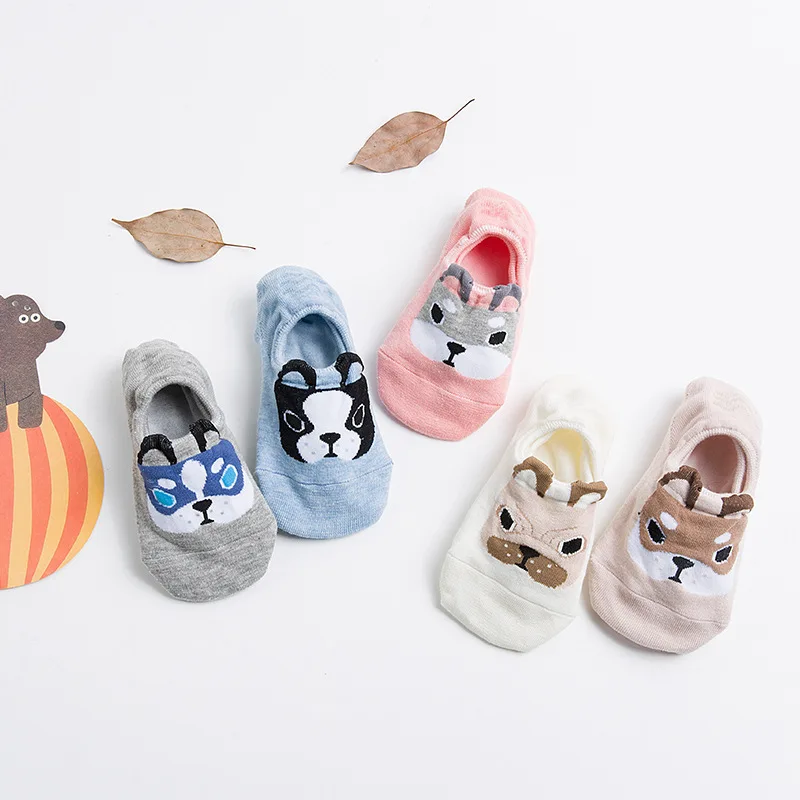 

Cute Cartoon Women Casual summer Cotton Socks dog Corgi animal Comfortable Invisible women Socks Breathable Thin Low Socks