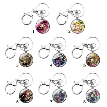 

Anime JoJo's Bizarre Adventure Keychain Jewelry Keyring Anime Badges Keychain Bag Key Pendants