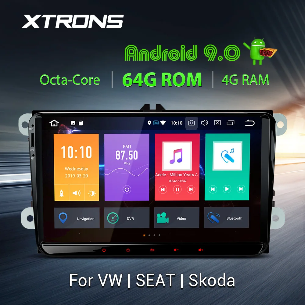 Clearance XTRONS 9"Android 9.0 Octa Core 4GB RAM 64GB ROM Car Multimedia GPS System for Volkswagen for Seat for Skoda TPMS OBD NO DVD 0