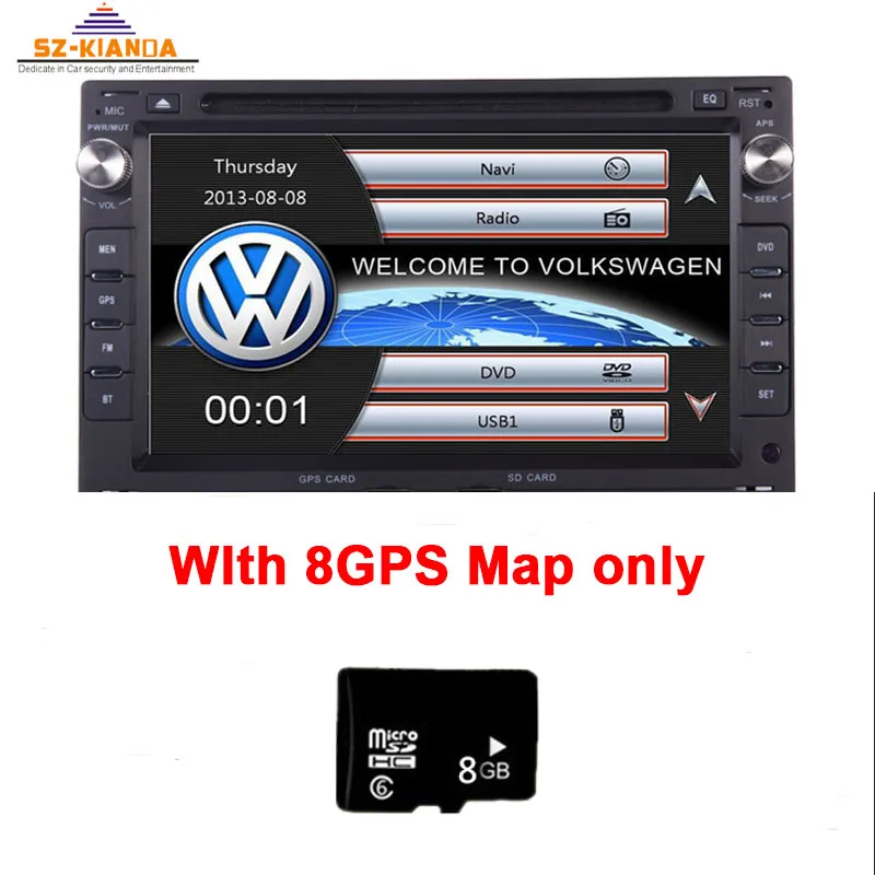 " сенсорный автомобильный dvd-плеер с экраном для VW Golf4 T4 Passat B5 Sharan с 3g gps Bluetooth Радио Canbus SD USB камера+ 8 Гб карта - Цвет: 8GB SD GPS MAP