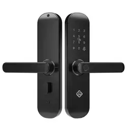 PINEWORLD cerradura de puerta inteligente E202PRO, con WiFi y Bluetooth, aplicación de entrada sin llave con huella dactilar, Control remoto, cerradura de muesca de puerta para el hogar