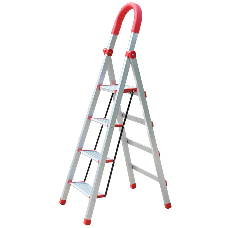 4pcs Stainless steel folding ladder ladder footpad thin leg corner guard non-slip sleeve silica gel foot cover  non-slip mat