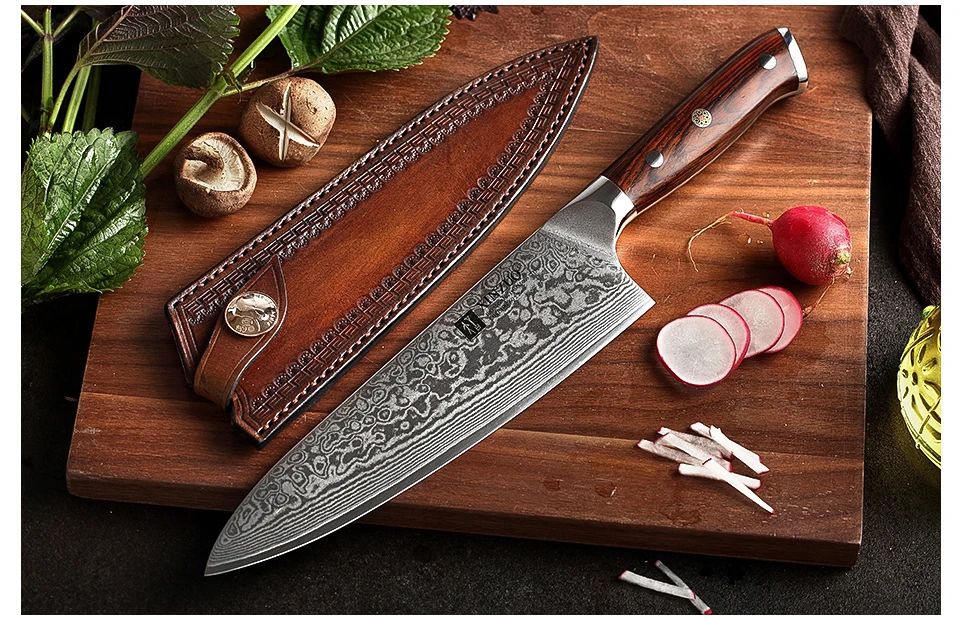 XINZUO Brand Chef Knife Leather Sheath Handmade Custom Italian First Layer Vegetable Tanned Leather Match Easier to Carry