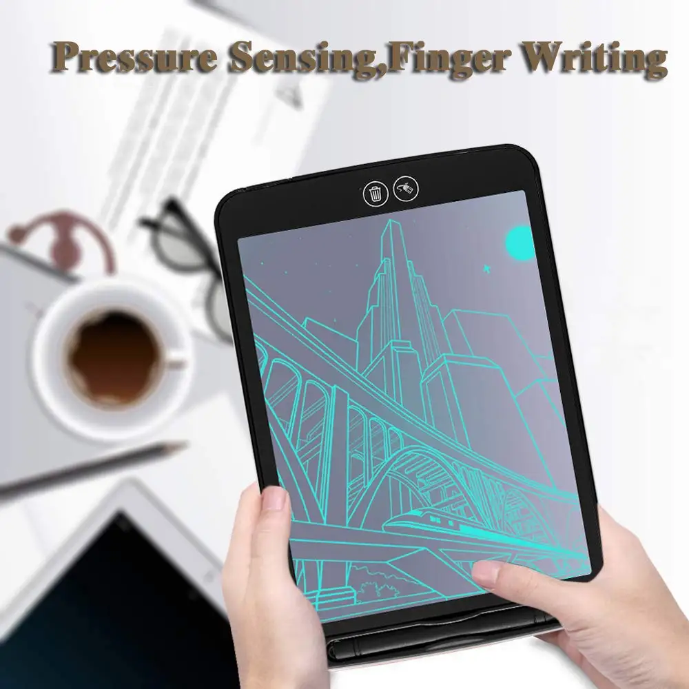 Цена Новый 8,5 12 дюймов ЖК дисплей планшет для письма частично стирания доска для рисования электронный Толстая ручка подсветка колодки цифровой ...