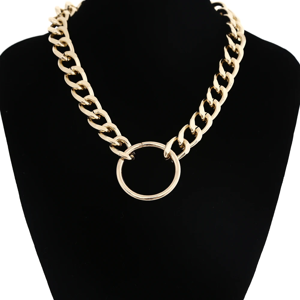 Массивный чокер с массивной цепью, ожерелье в стиле панк, готика, гранж, Серебряное металлическое модное ожерелье для женщин и мужчин, Трендовое ювелирное изделие