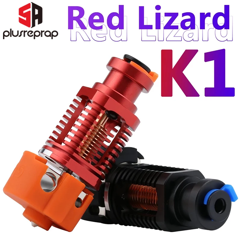 5aplus 3D Printer Red Lizard k1 V6 Hotend Assembled Plated Copper Hotend for Titan Voron Prusa I3 MK3 Extruder