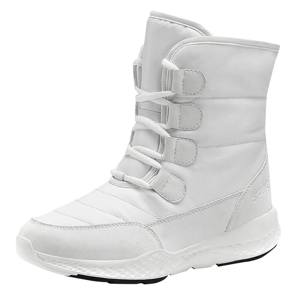 

SAGACE Women's casual plus velvet warm cotton boots with horizontal and thick bottom Comfortable snow boots 2019 hot