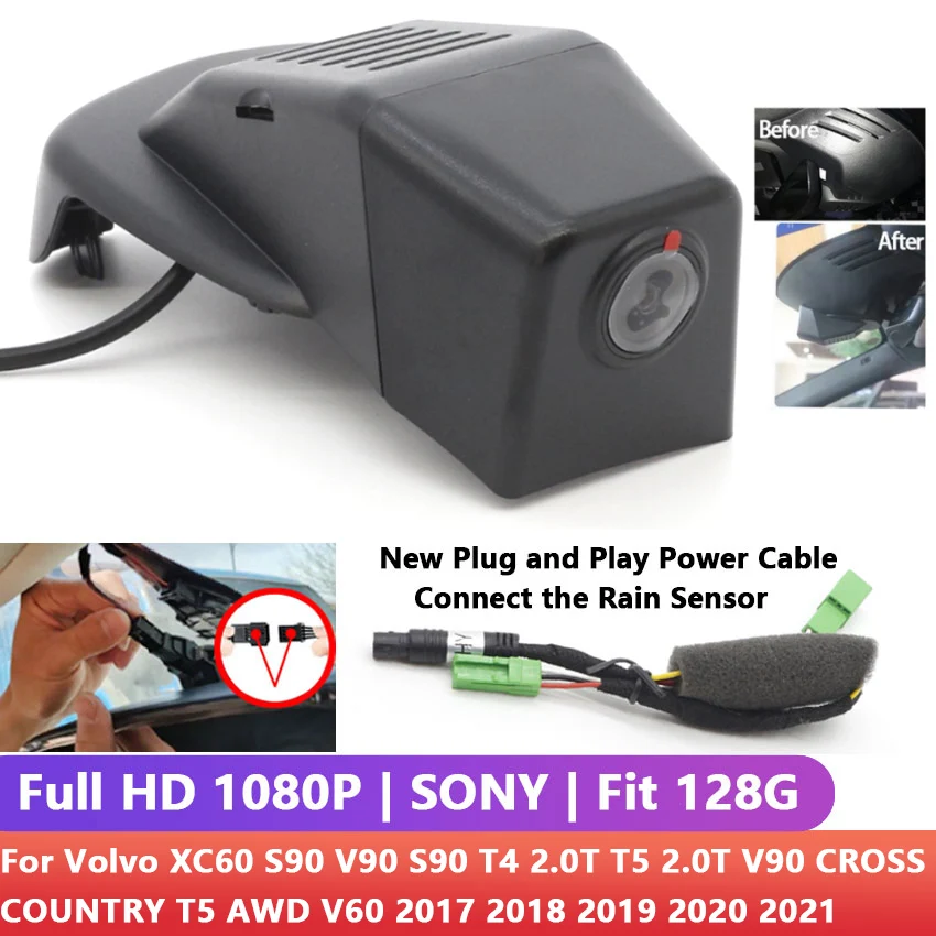 Wifi Dash Cam Hd Car Dvr Camera Per Volvo Xc60 S90 V90 S90 T4 2.0T T5 2.0T V90 Cross Country T5 Xa V60 2017 2018 2019 2020 2021