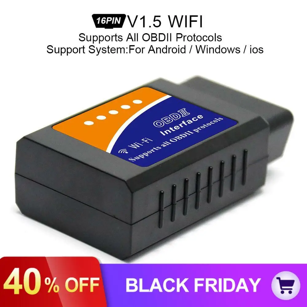 ELM327 V1.5 Супер Мини Wi-Fi сканер беспроводной автоматический интерфейс считыватель кодов автомобиля диагностический инструмент OBD2 OBDII 327 Android/IOS
