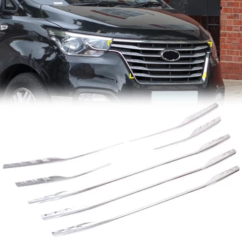 

For Hyundai H-1 Grand Starex i800 iLoad 2018 2019 2020 ABS Chrome Front Center Grille Molding Cover Trim 7pcs Car Accessories
