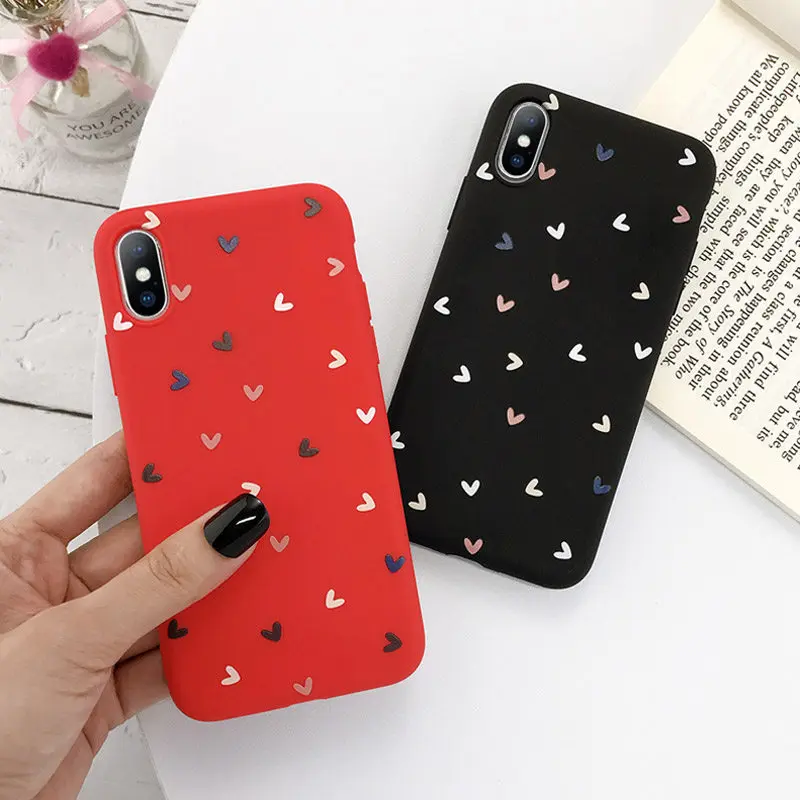 Lovebay силиконовый чехол для телефона с сердечком для iPhone 11 Pro X XR XS Max 7 8 6 6s Plus 5 5S SE карамельный цвет оболочка мягкая ТПУ задняя крышка