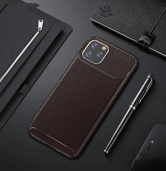 

100pcs Carbon Fiber Diamond Grid Design Silicon Soft TPU Case For iPhone 11 Pro Max XS XR X 8 7 6 6S Plus Shockproof Slim Cover