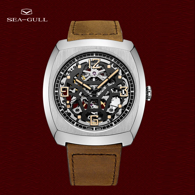 New 2021 Seagull Watch Automatic Mechanical Men's Watch Zodiac Bull Head Memorial Watch Concept Watch Skull Watch 6094