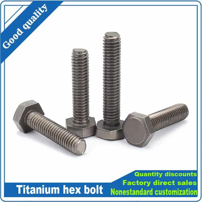 1/5Pcs Metric M2.5 M3 M4 M5 M6 M8 M10 M12 M14 M16 Pure Titanium TA2 External Outside Hex Hexagon Head Screw Bolt Length 5~100mm