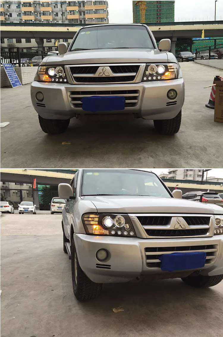 Автомобильный Стайлинг, Головной фонарь, чехол для Mitsubishi Pajero V73, фары, светодиодный Pajero V77, фары DRL, линзы, двойной луч, биксенон, HID