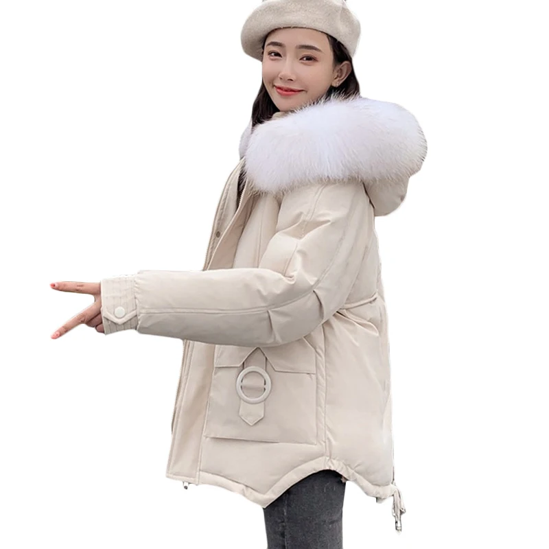 

New Winter Warm Down cotton Jacket Women Korean Casual bread clothing Short Cotton Jackets Womens Hooded Fur collar Parkas F889