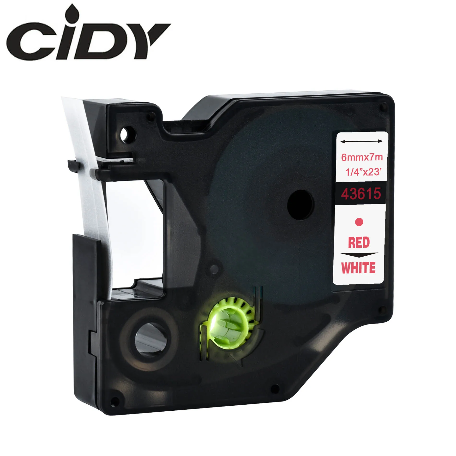 Этикетка CIDY 1 шт. совместимый с dymo D1 6 мм лента для маркировки 43613 43610 43618 черного цвета на белом ленты с лейблом для маркировочный принтер Dymo 160 280 210 - Цвет: red on white