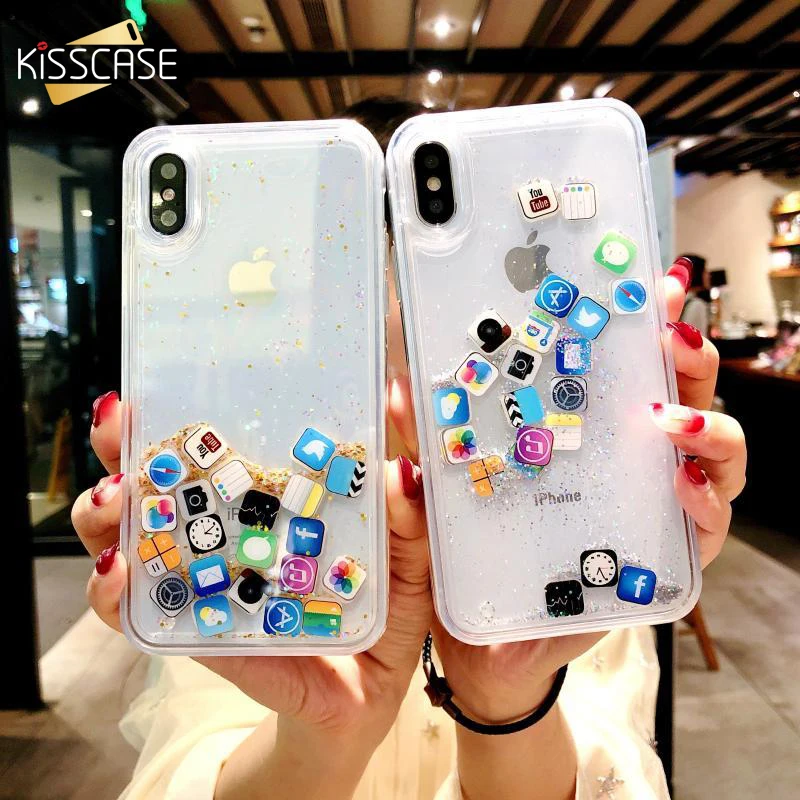 Чехол KISSCASE с блестками для iphone 12 11 Pro X XR XS 8 7 6 Plus чехол 6s 10 | Мобильные телефоны и