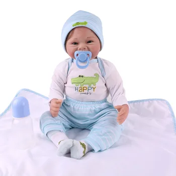 

55CM Silicone Reborn Baby Doll Lifelike Smile Baby Cloth Body Toddler Reborn Babies Dolls Bonecas Birthday Gift Toys For Kids