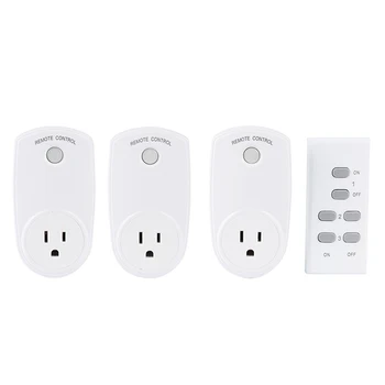 

Smart Plug 433 mhz Remote Control Wireless Socket Programmable Electrical Connector US Standard (3 Plug +1 Remote)