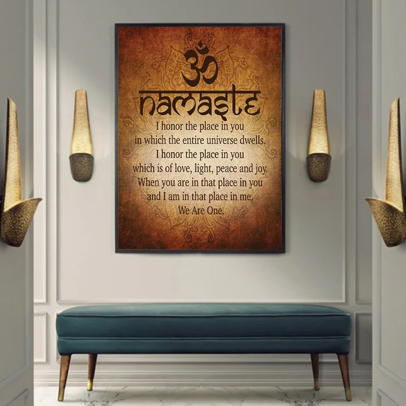 Namaste-Buddhist-Inspirational-Motivational-Spiritual-Yoga-Quote-Print-And-Poster-Canvas-Painting-Pictures-For-Home-Decor