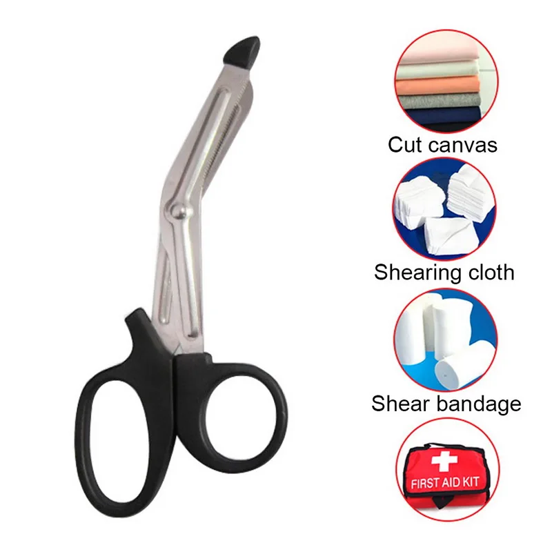 

5sizes Stainless Steel Scissors 1.5mm Elbow Hospital Gauze Bandage Shears Scissors for Trauma Emergency Home Use New