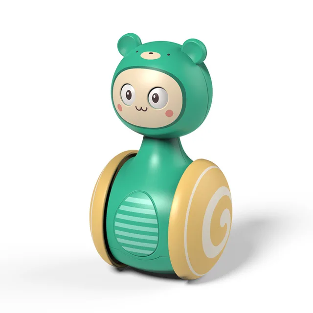 0-3Years Infant Tumbler Sliding Bell Rattle Baby Toys Cartoon Roly-poly Learning Education Toys for Kids Tumbler Mobile Bell Toy 4