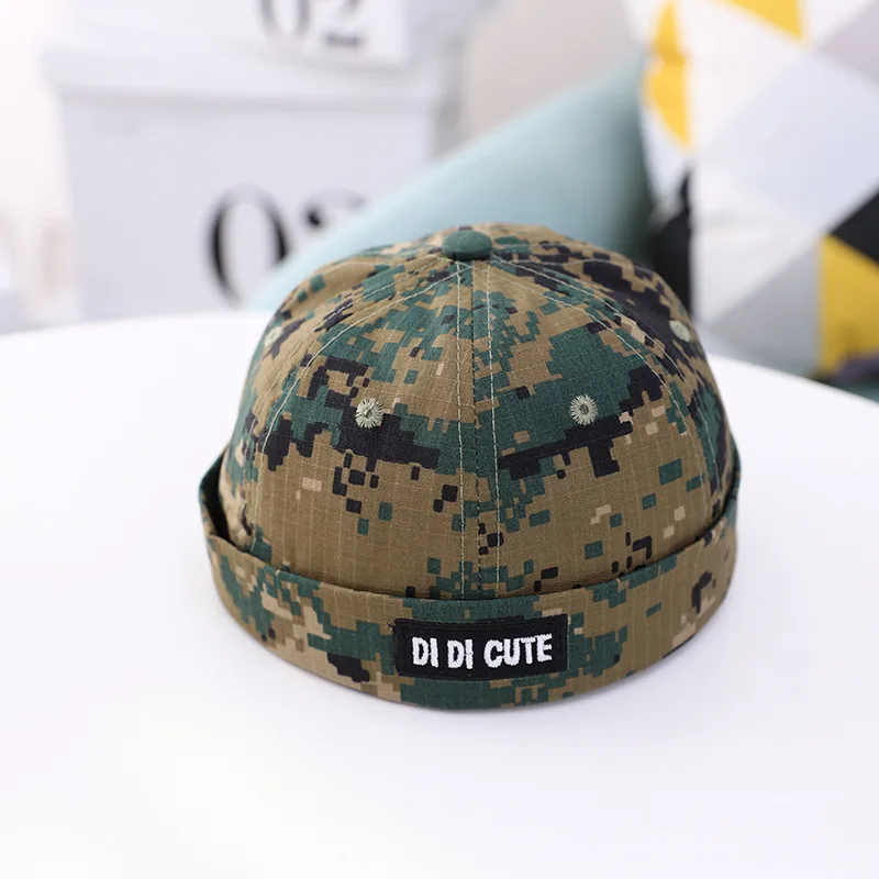 Doitbest Vintage boy Docker Cap Brimless Hat Camouflage girl Beanie Hats Cotton Retro Adjustable Spring Landlord Sailor Cap timberland skully Skullies & Beanies