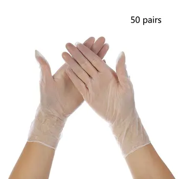 

Industrial Clear Vinyl Gloves 50 pairs Rubber Latex Free Exam Grade For Left And Right Hand DropShip